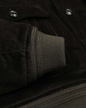 Padded Valstarino jacket in stretch cotton corduroy. Green - Loden
