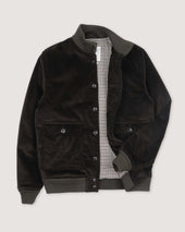 Padded Valstarino jacket in stretch cotton corduroy. Green - Loden