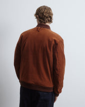 Padded Valstarino jacket in stretch cotton corduroy. Brown - Terra di siena