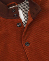 Padded Valstarino jacket in stretch cotton corduroy. Brown - Terra di siena