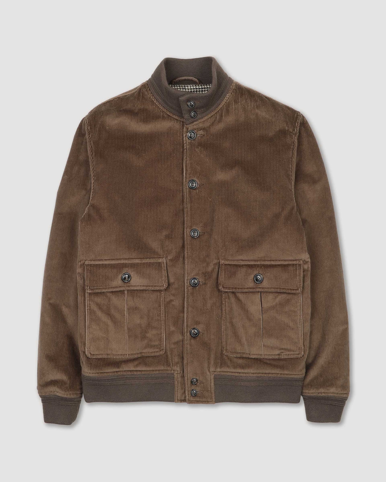 Padded Valstarino Jacket In Stretch Cotton Corduroy Fungo