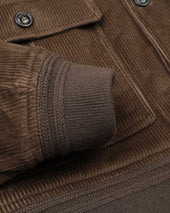 Padded Valstarino jacket in stretch cotton corduroy. Brown - Fungo