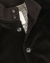Padded Valstarino Jacket In Stretch Cotton Corduroy Ebano