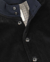 Padded Valstarino jacket in stretch cotton corduroy. Blue - Navy
