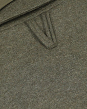 Demetry field jacket in wool blend jersey felt with detachable quilted gilet. Green - Military green