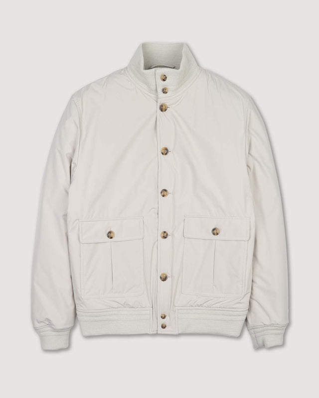 Padded Valstarino jacket in waterprooof microfiber fabric Cream - Canvas