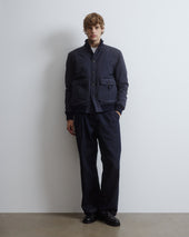 Padded Valstarino jacket in waterprooof microfiber fabric. Blue - Navy