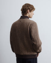 Padded Valstarino jacket in broken twill virgin wool fabric. Brown - Tabacco/Nocciola