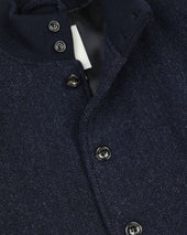 Padded Valstarino jacket in broken twill virgin wool fabric. Blue - Navy/Bluette