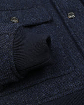 Padded Valstarino jacket in broken twill virgin wool fabric. Blue - Navy/Bluette