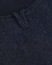 Padded Valstarino jacket in broken twill virgin wool fabric. Blue - Navy/Bluette