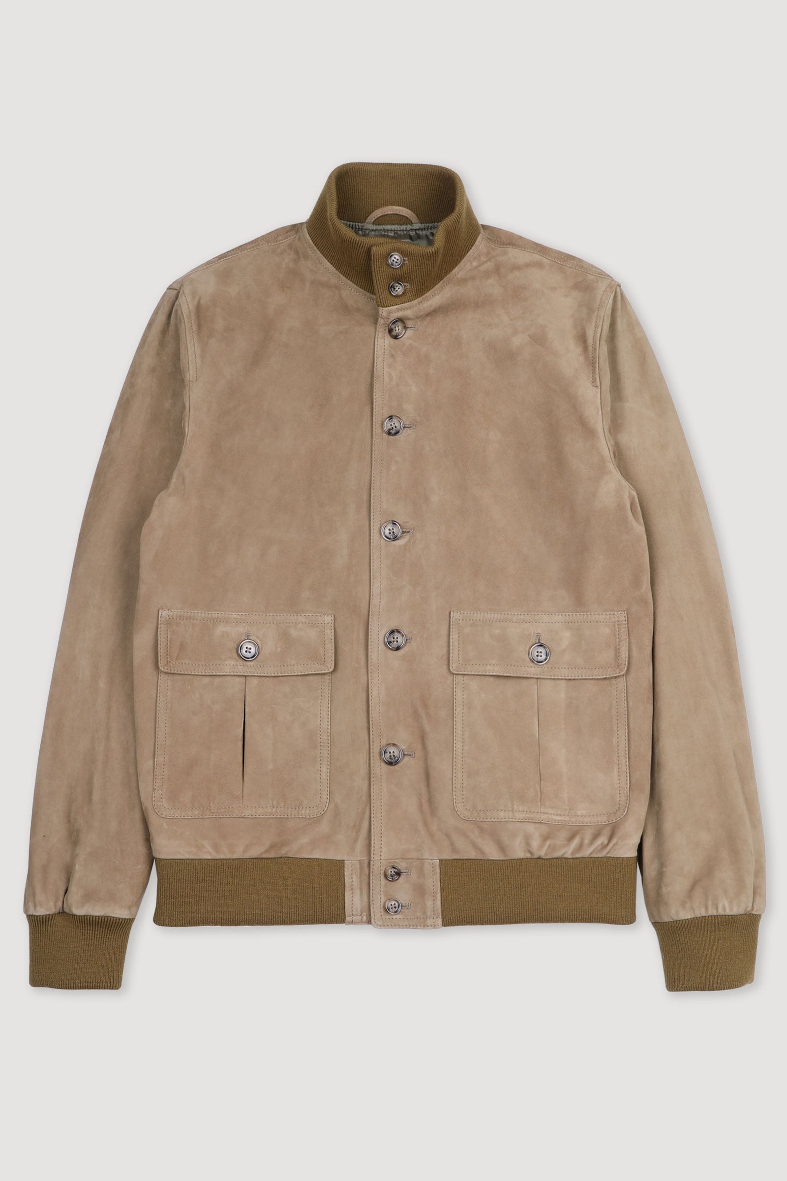 Lined Valstarino Jacket In Suede Leather Beige Senape