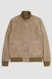 Lined Valstarino jacket in suede leather. Beige - Senape