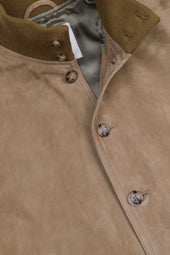 Lined Valstarino jacket in suede leather. Beige - Senape