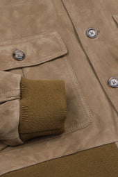 Lined Valstarino jacket in suede leather. Beige - Senape