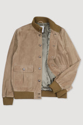 Lined Valstarino jacket in suede leather. Beige - Senape