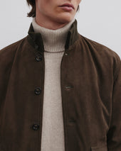 Lined Valstarino jacket in suede leather. Green - Muschio