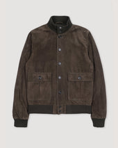 Lined Valstarino jacket in suede leather. Green - Muschio