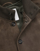 Lined Valstarino jacket in suede leather. Green - Muschio