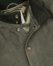 Lined Valstarino jacket in suede leather. Green - Felce