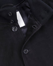 Lined Valstarino jacket in suede leather witch back loop. Blue - Dark blue