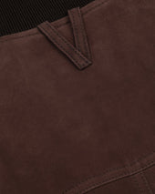 Lined Valstarino jacket in suede leather witch back loop. Brown - Caffè