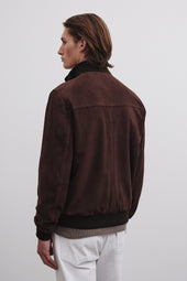 Lined Valstarino jacket in suede leather. Brown - Caffè