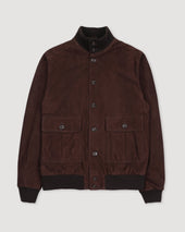 Lined Valstarino jacket in suede leather. Brown - Caffè