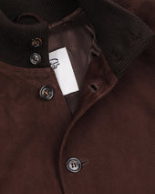 Lined Valstarino jacket in suede leather. Brown - Caffè