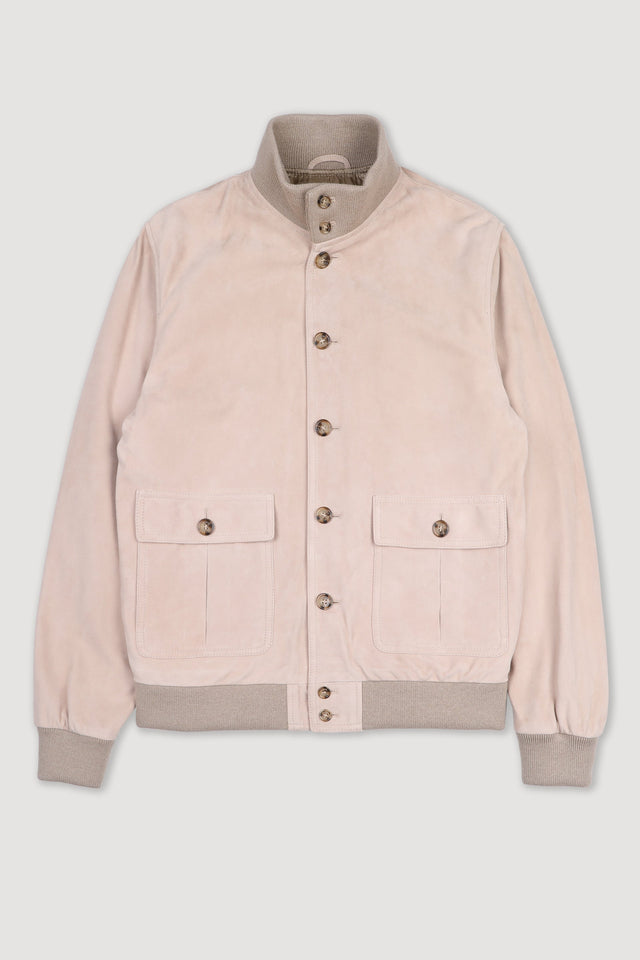 Lined Valstarino jacket in suede leather. Beige - Sable