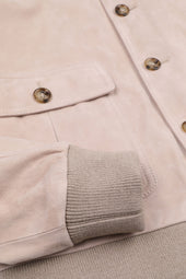 Lined Valstarino jacket in suede leather. Beige - Sable