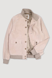 Lined Valstarino jacket in suede leather. Beige - Sable