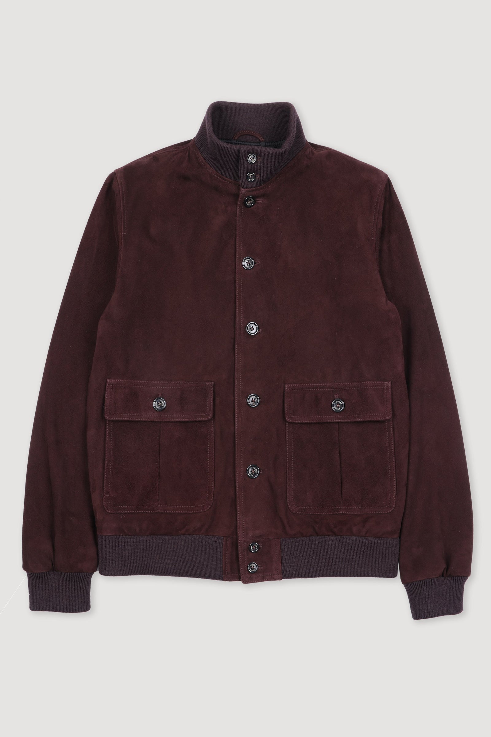 Lined Valstarino Jacket In Suede Leather Purple Mirto