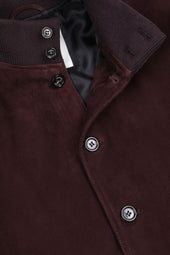 Lined Valstarino jacket in suede leather. Purple - Mirto