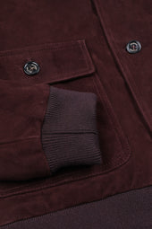 Lined Valstarino jacket in suede leather. Purple - Mirto