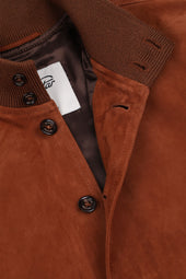 Lined Valstarino jacket in suede leather. Brown - Creta