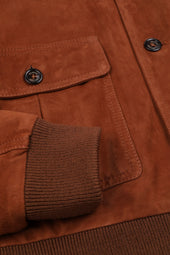 Lined Valstarino jacket in suede leather. Brown - Creta