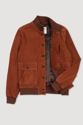 Lined Valstarino jacket in suede leather. Brown - Creta