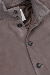 Lined Valstarino jacket in suede leather. Grey - Roccia