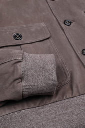 Lined Valstarino jacket in suede leather. Grey - Roccia