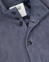 Lined Valstarino jacket in suede leather. Blue - Balena