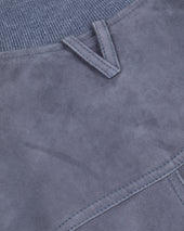 Lined Valstarino jacket in suede leather. Blue - Balena
