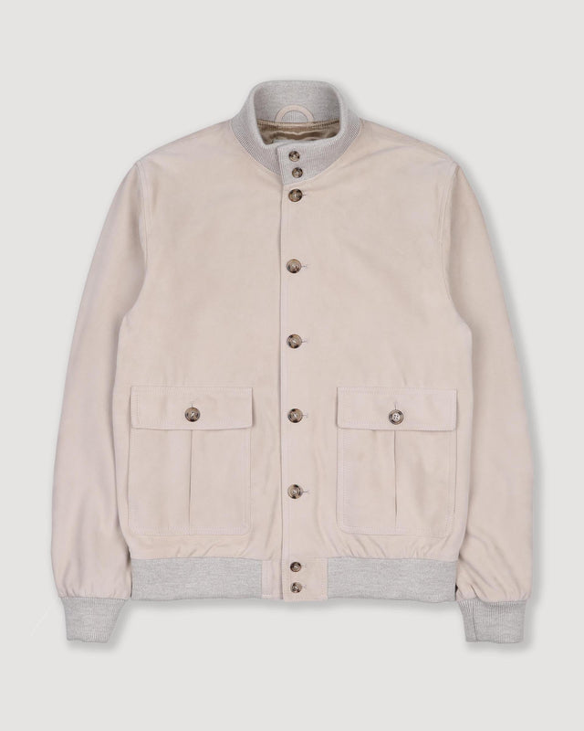 Lined Valstarino jacket in suede leather. Beige - Rafia