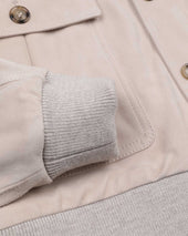 Lined Valstarino jacket in suede leather. Beige - Rafia