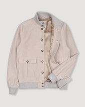 Lined Valstarino jacket in suede leather. Beige - Rafia