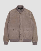 Lined Valstarino jacket in suede leather. Grey - Metal