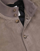 Lined Valstarino jacket in suede leather. Grey - Metal