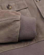 Lined Valstarino jacket in suede leather. Grey - Metal