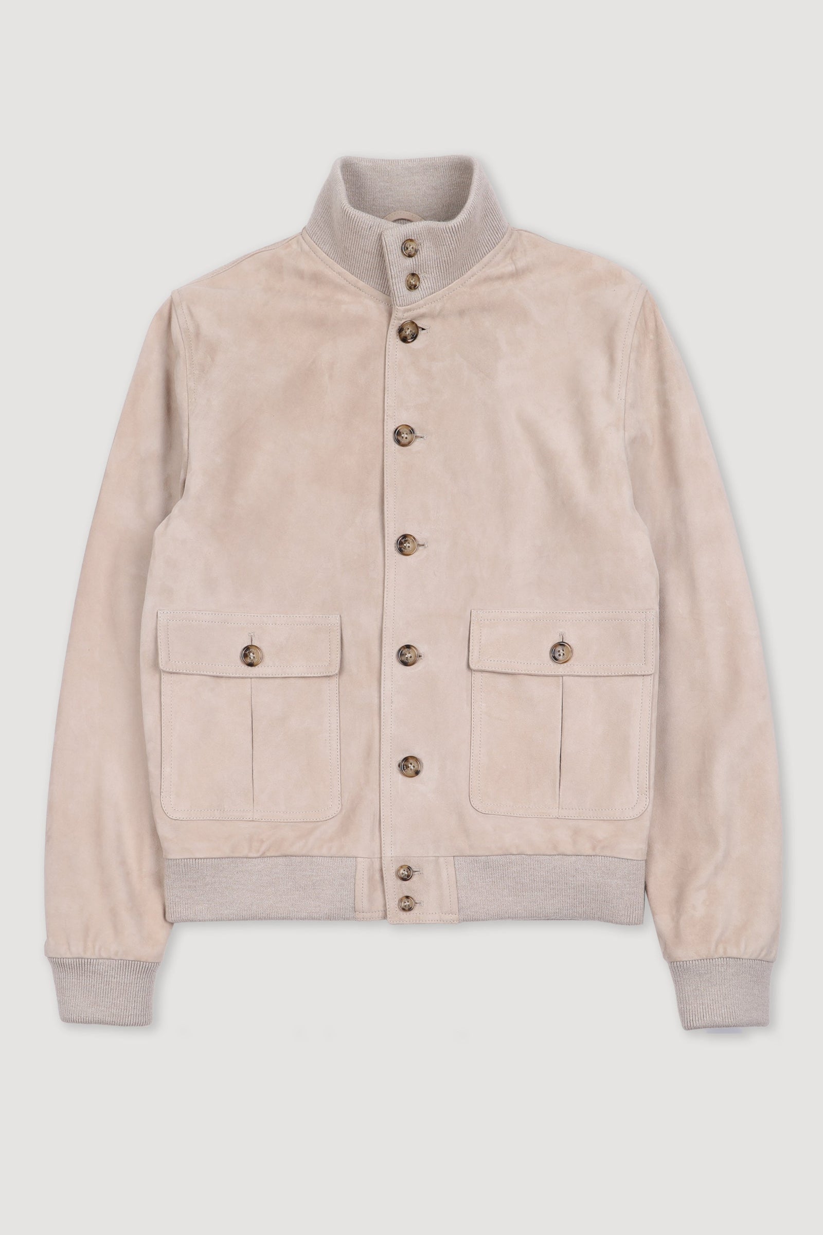 Lined Valstarino Jacket In Suede Leather Cream
