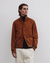 Lined Valstarino jacket in suede leather. Brown - Sandal